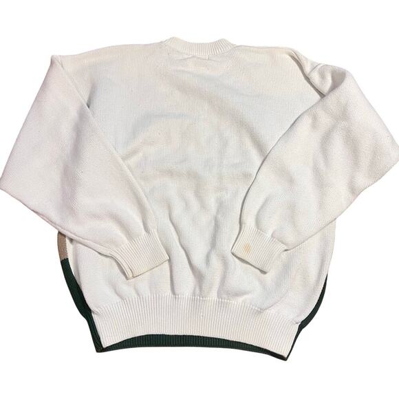 Vtg Allen Solly Golfer Graphic Printed Knit Sweater Size Large 90s Retro Preppy - Picture 2 of 7